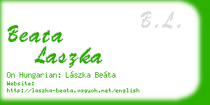 beata laszka business card